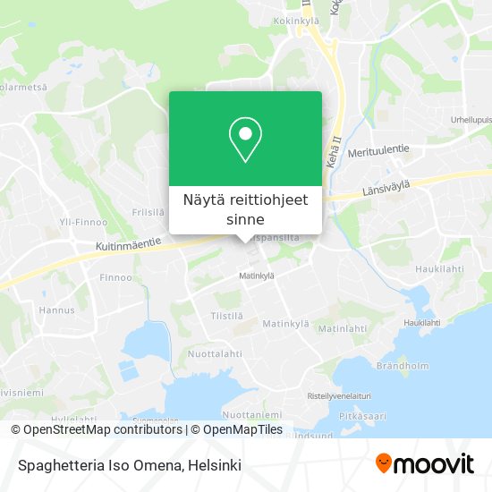 Spaghetteria Iso Omena kartta