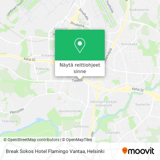 Break Sokos Hotel Flamingo Vantaa kartta