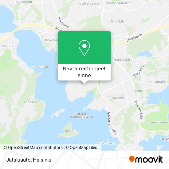 Kuinka päästä kohteeseen Jätskiauto paikassa Espoo kulkuvälineellä Bussi  tai Metro?