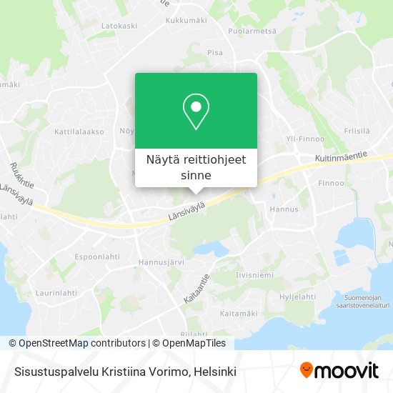 Sisustuspalvelu Kristiina Vorimo kartta