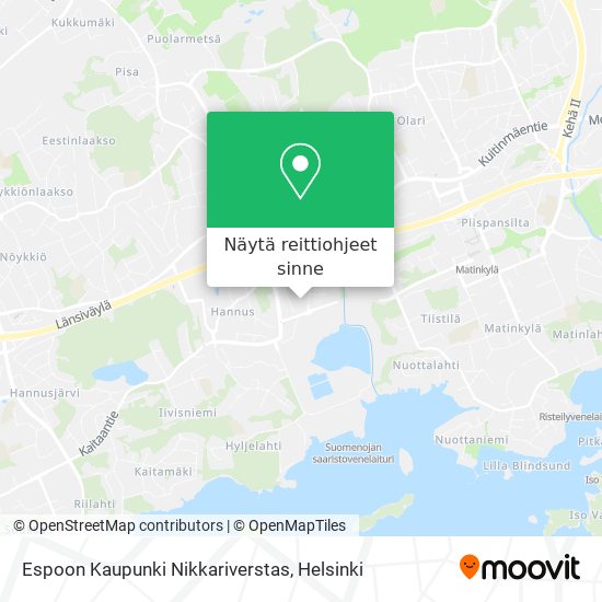 Espoon Kaupunki Nikkariverstas kartta