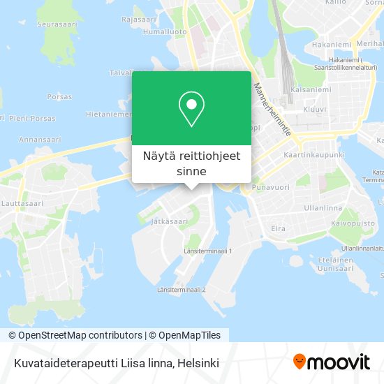 Kuinka päästä kohteeseen Kuvataideterapeutti Liisa linna paikassa Helsinki  kulkuvälineellä Bussi, Metro, Juna tai Raitiovaunu?