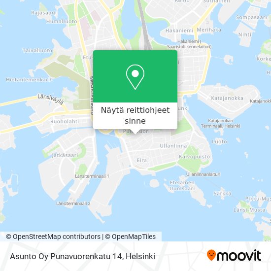 Asunto Oy Punavuorenkatu 14 kartta