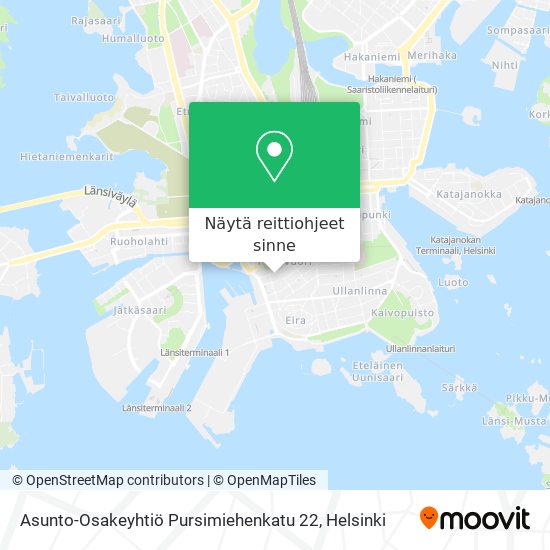 Asunto-Osakeyhtiö Pursimiehenkatu 22 kartta