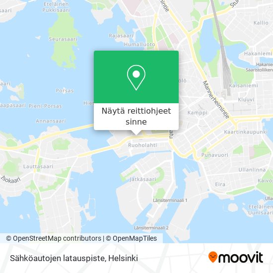 Kuinka päästä kohteeseen Sähköautojen latauspiste paikassa Helsinki  kulkuvälineellä Bussi, Juna tai Metro?