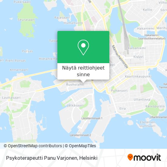 Psykoterapeutti Panu Varjonen kartta