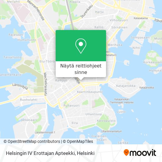 Helsingin IV Erottajan Apteekki kartta