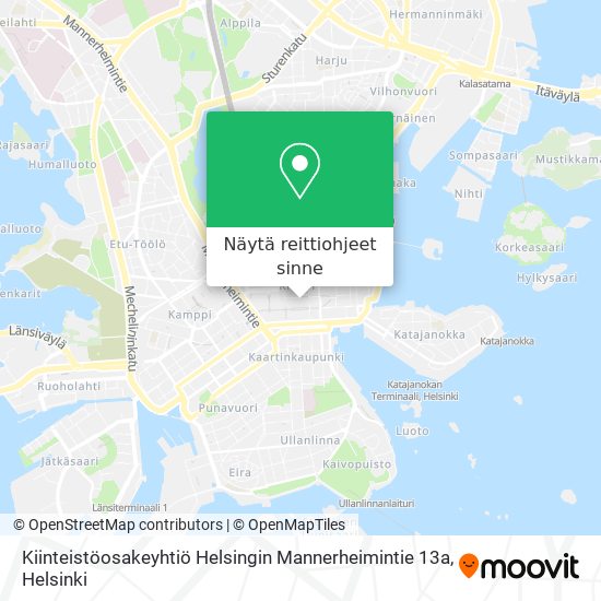 Kiinteistöosakeyhtiö Helsingin Mannerheimintie 13a kartta