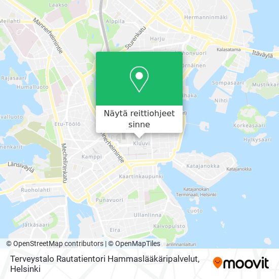 Terveystalo Rautatientori Hammaslääkäripalvelut kartta