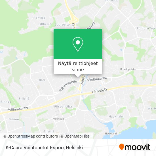 K-Caara Vaihtoautot Espoo kartta