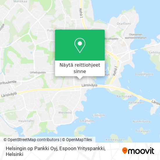 Helsingin op Pankki Oyj, Espoon Yrityspankki kartta