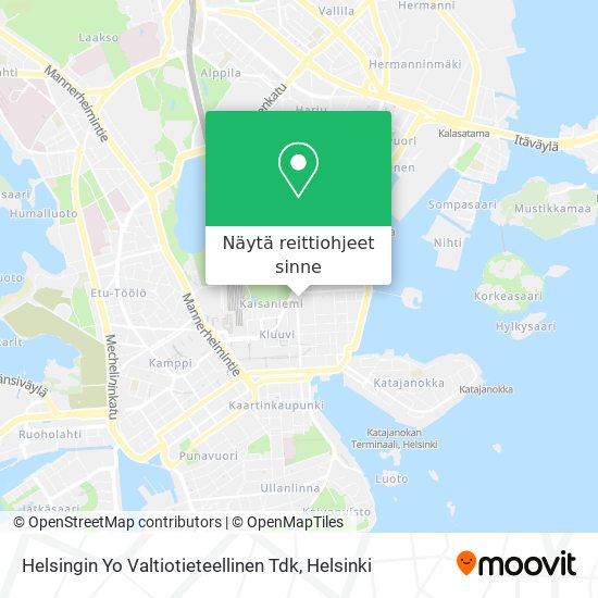 Helsingin Yo Valtiotieteellinen Tdk kartta