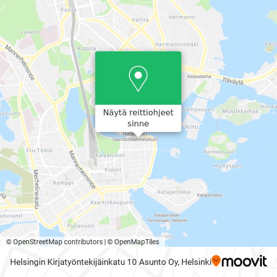 Helsingin Kirjatyöntekijäinkatu 10 Asunto Oy kartta