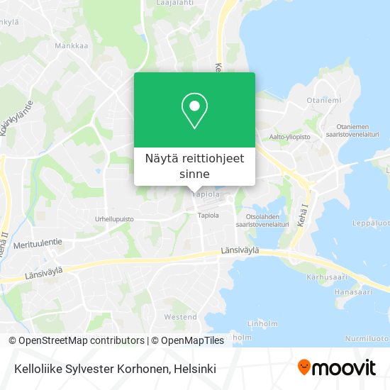 Kelloliike Sylvester Korhonen kartta