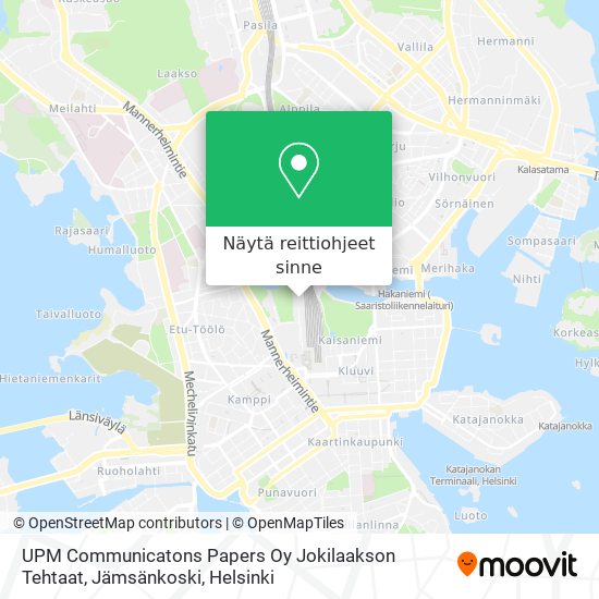 UPM Communicatons Papers Oy Jokilaakson Tehtaat, Jämsänkoski kartta
