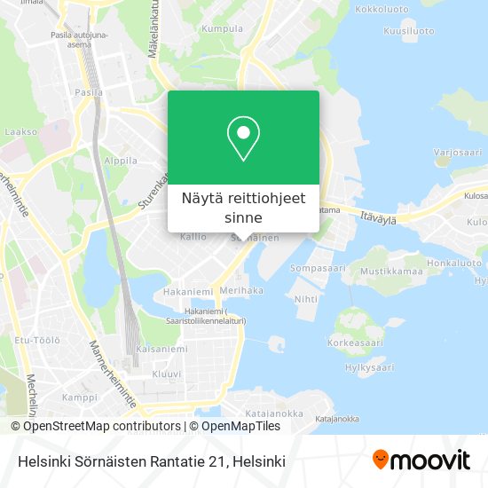 Helsinki Sörnäisten Rantatie 21 kartta