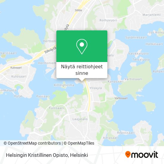 Helsingin Kristillinen Opisto kartta