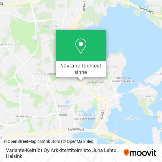 Variante-Keittiöt Oy Arkkitehtitoimisto Juha Lehto kartta