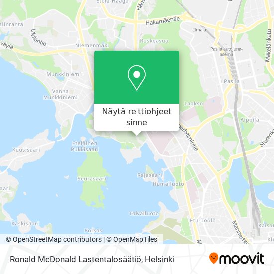 Ronald McDonald Lastentalosäätiö kartta