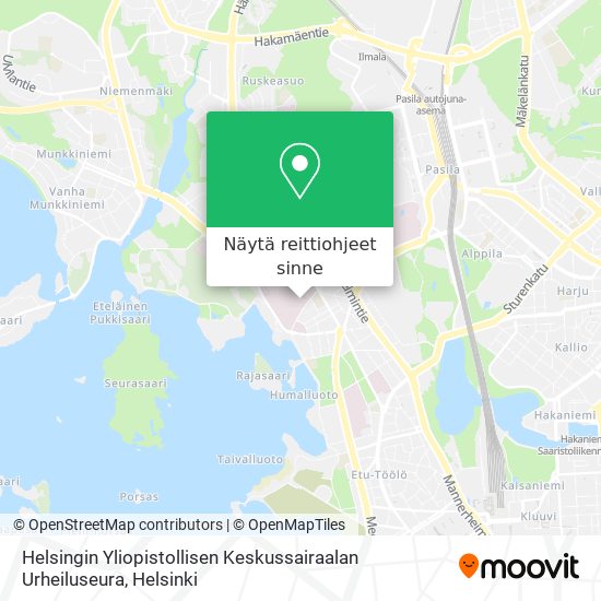 Helsingin Yliopistollisen Keskussairaalan Urheiluseura kartta