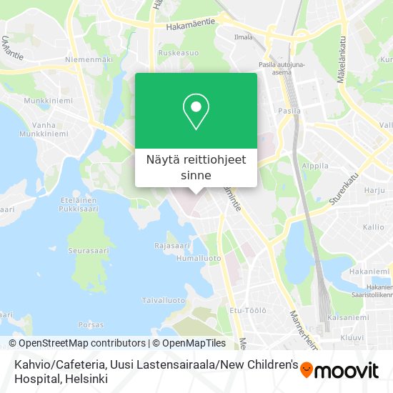 Kahvio / Cafeteria, Uusi Lastensairaala / New Children's Hospital kartta