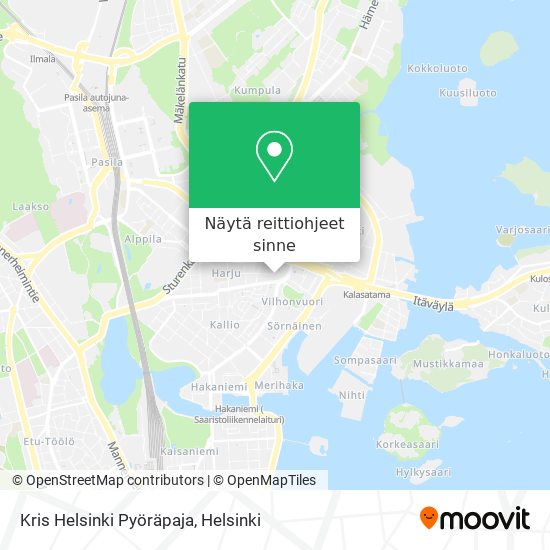 Kris Helsinki Pyöräpaja kartta