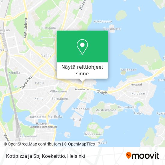 Kotipizza ja Sbj Koekeittiö kartta