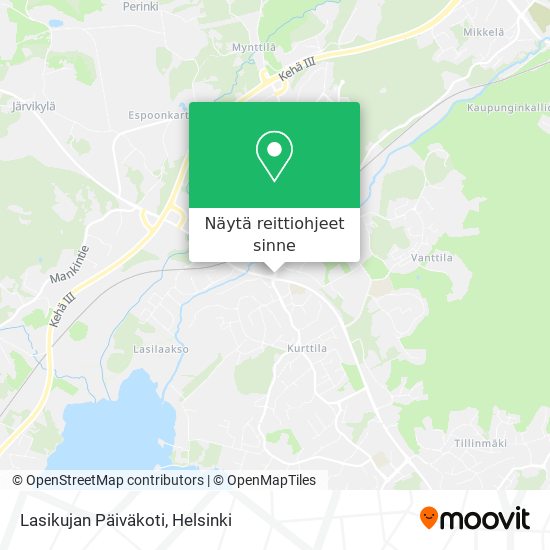 Lasikujan Päiväkoti kartta