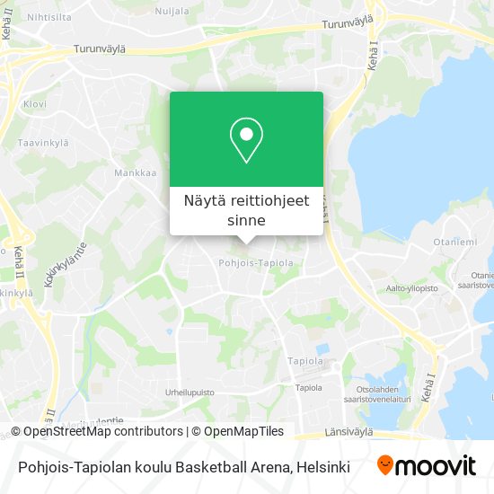 Pohjois-Tapiolan koulu Basketball Arena kartta