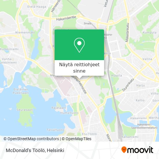 McDonald's Töölö kartta