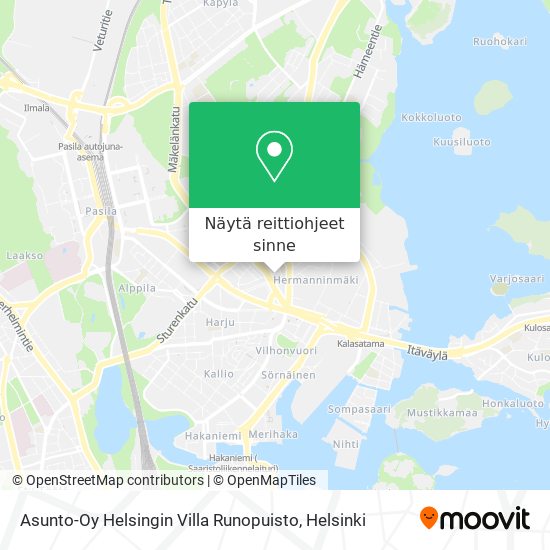 Asunto-Oy Helsingin Villa Runopuisto kartta