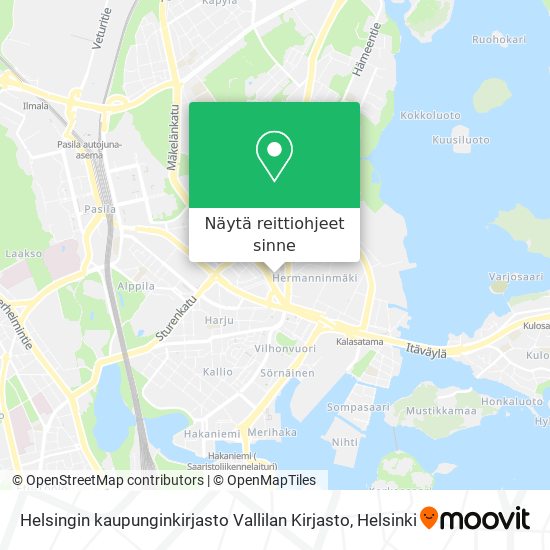 Helsingin kaupunginkirjasto Vallilan Kirjasto kartta