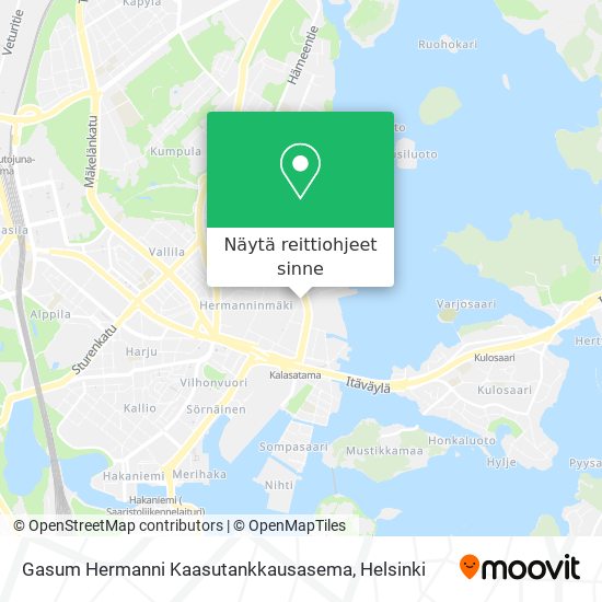 Kuinka päästä kohteeseen Gasum Hermanni Kaasutankkausasema paikassa  Helsinki kulkuvälineellä Bussi, Metro tai Juna?