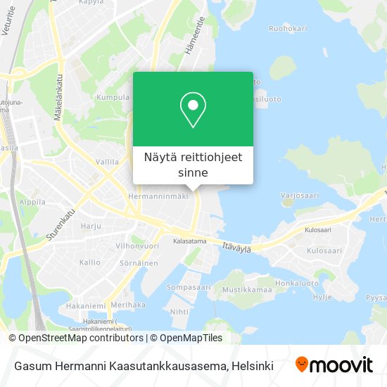 Gasum Hermanni Kaasutankkausasema kartta