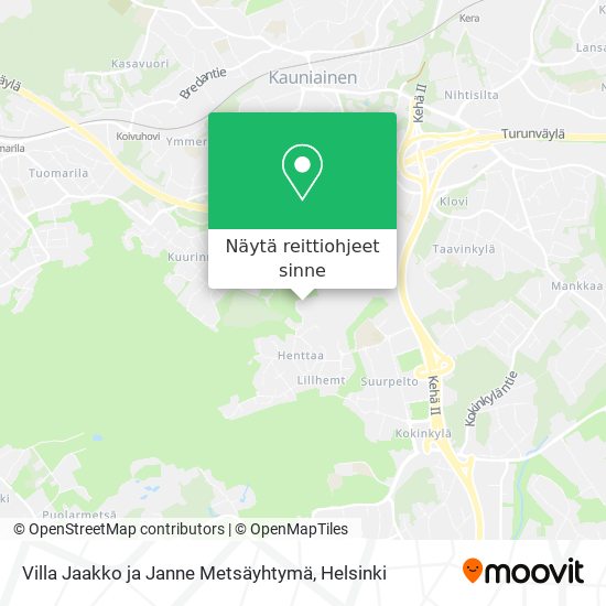 Villa Jaakko ja Janne Metsäyhtymä kartta