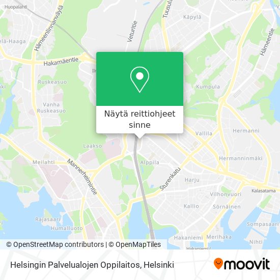 Helsingin Palvelualojen Oppilaitos kartta