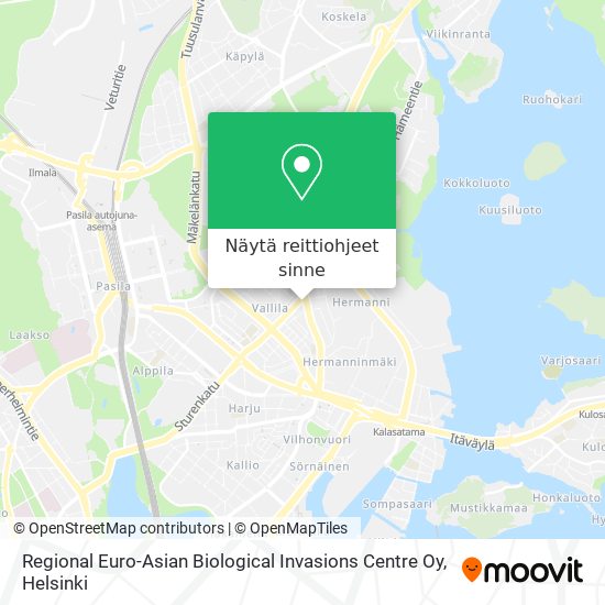 Regional Euro-Asian Biological Invasions Centre Oy kartta