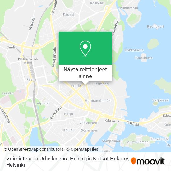 Voimistelu- ja Urheiluseura Helsingin Kotkat Heko ry kartta