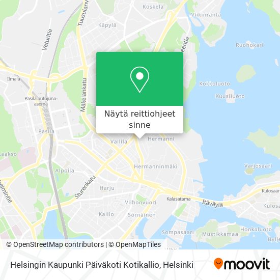 Helsingin Kaupunki Päiväkoti Kotikallio kartta