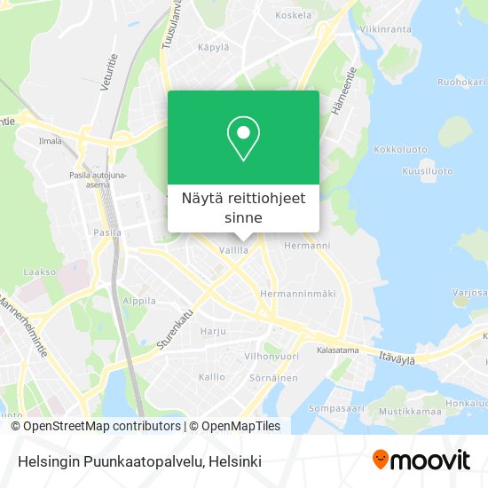 Helsingin Puunkaatopalvelu kartta