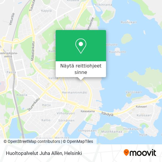 Huoltopalvelut Juha Allèn kartta
