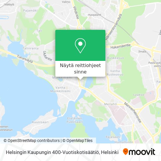 Helsingin Kaupungin 400-Vuotiskotisäätiö kartta