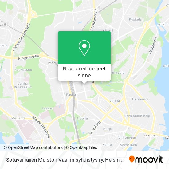 Sotavainajien Muiston Vaalimisyhdistys ry kartta