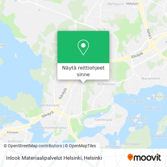 Inlook Materiaalipalvelut Helsinki kartta