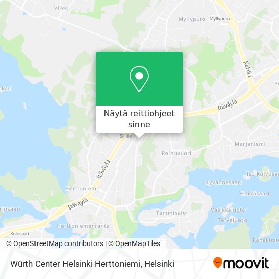 Würth Center Helsinki Herttoniemi kartta