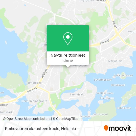 Roihuvuoren ala-asteen koulu kartta