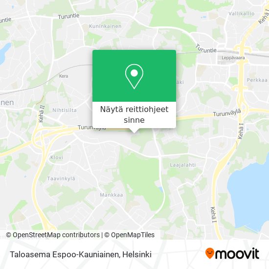 Taloasema Espoo-Kauniainen kartta