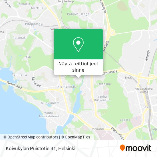 Koivukylän Puistotie 31 kartta