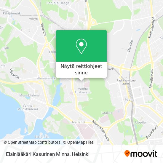 Eläinlääkäri Kasurinen Minna kartta