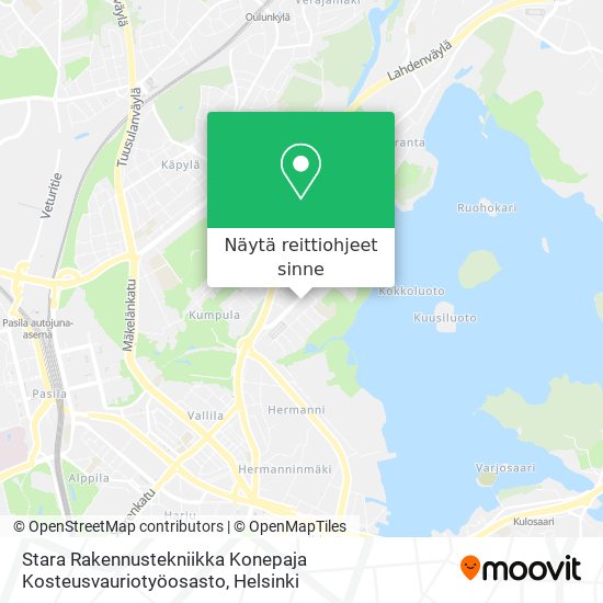 Stara Rakennustekniikka Konepaja Kosteusvauriotyöosasto kartta